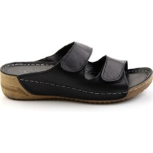 Bambi Siyah Leather Kadın Terlik K04331023203