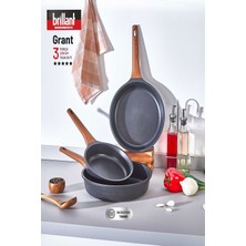 Brillant Decorev Granit İndüksiyon Taban 3 Parça Granit Tava Seti 20 / 24/ 28 cm