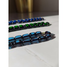 Sancaktar Tesbihçilik Sürmeli Ateş Kehribar Tesbih - Kapsül Kesim Taneler (8x11 mm), Osmanlı Saçaklı Püskül, Şık ve Zarif Tasarım