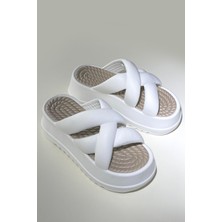 Modafrato June Dolgu Taban Kadın Terlik Yüksek Platform Plaj Deniz Havuz Terliği