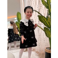 Meta Moda Bebe Yaka Detay Elbise Kız Çocuk Elbise