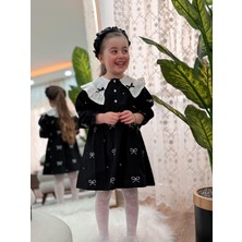 Meta Moda Bebe Yaka Detay Elbise Kız Çocuk Elbise