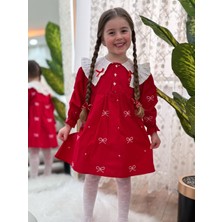 Meta Moda Bebe Yaka Detay Elbise Kız Çocuk Elbise
