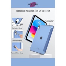 Fuchsia Apple iPad Air 13 Inç 2025 M3 Çip Uyumlu Kalem Bölmeli Standlı Akıllı Fuchsia Trifolding Tablet Kılıfı