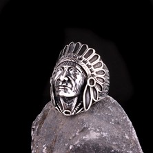 Kızıldereli Motifli 925 Ayar Gümüş Erkek Yüzük