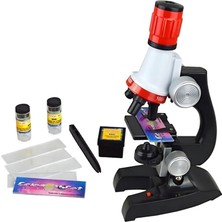 Moleküler Biyolojik Çoçuk Eğitici Mikroskop Kiti LED Işıklı Zoom 100X 400X 1000X 1200X