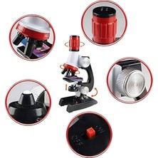 Moleküler Biyolojik Çoçuk Eğitici Mikroskop Kiti LED Işıklı Zoom 100X 400X 1000X 1200X