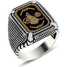 Osmanlı Tuğra Işlemeli Pençe Gümüş Yüzük