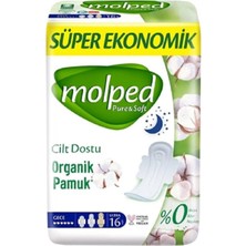 Molped Hijyenik Ped Pure & Soft Extra Long Gece 16'lı x 16 Adet