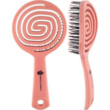 Sword & Shield S&S Pembe Pro Üç Boyutlu Oval Saç Fırçası Kokusuz Pamuk Karışımı Sürdürülebilir Malzeme
