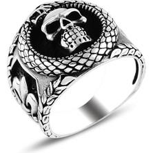 Kuru Kafa Motifi Işlemeli Gümüş Yüzük