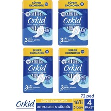 Orkid Süper Ekonomik Ultra Gece & Gündüz 18 Ad. 3 Boy x 4 Paket