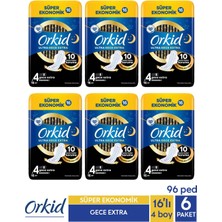 Orkid Süper Ekonomik Ultra Gece Extra 16 Ad. 4 Boy x 6 Paket
