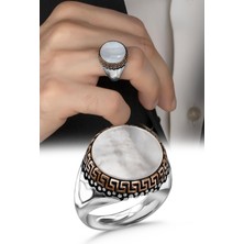 Sedef Taşlı Gümüş Erkek Yüzük