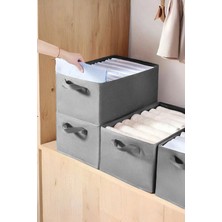 4 Adet Tela Dolap Içi  Raf Düzenleyici Mukkavva Katlanabilir Kıyafet Saklama Kutusu 45  cm  x 25  cm  x 20 cm