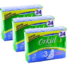Orkid Maxi Gece Kullanım İçin Süper Ekonomik Hijyenik Ped 24'lü x 3 Adet Temizlik Hissi