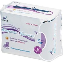 Airiz Organik Şeritli Ped 10 Adet Nefes Alabilen Yüzey ile Gün Boyu Konfor Sağlar