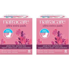 Natracare Ultra Ekstra Kanatlı Ped Süper (10LU) - 2li Set - 20 Adet Ultra Ekstra Süper Ped
