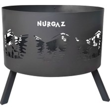 Orman Şöminesi Geyik Desen