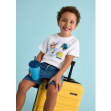 04-10 Yaş Erkek Çocuk Mayoral Şort T-Shırt Takım - Indigo Mavi