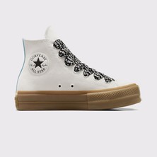 Converse Chuck Taylor All Star Lift Kadın Krem Süet Platform Sneaker