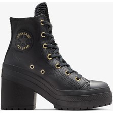 Converse Chuck 70 De Luxe Heel Unisex Siyah Deri Platform Sneaker