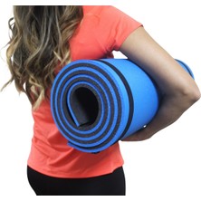 180X60CM 15MM Mavi-Siyah Extra Rahat Yoga Pilates Matı