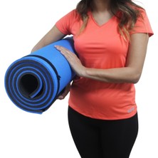 180X60CM 15MM Mavi-Siyah Extra Rahat Yoga Pilates Matı