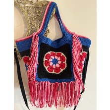 Simarikcraft El Örgüsü Motif Tote Çanta