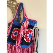 Simarikcraft El Örgüsü Motif Tote Çanta