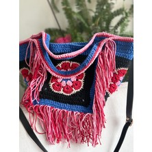 Simarikcraft El Örgüsü Motif Tote Çanta