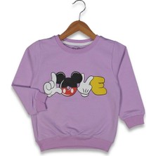 Kız 9/12 Yaş Love Yapan Miki Baskılı Sweat