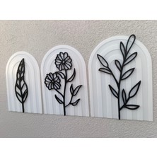 Bayan Rottenmeier 3lü Çiçek Desenli Set Tablo - Dekoratif Tablo
