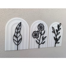 Bayan Rottenmeier 3lü Çiçek Desenli Set Tablo - Dekoratif Tablo