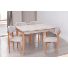 Erezoğulları Mobilya Norte Traverten Boyalı Mdf Mutfak Masa Takımı 80 x 130