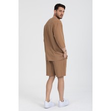Midas Moda Erkek %100 Pamuklu V Yaka Kısa Kollu Gömlek - Konforlu ve Modern Stil
