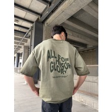 Auttlecntic Yıkamalı Oversize T-Shirt - Yeşil