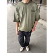Auttlecntic Yıkamalı Oversize T-Shirt - Yeşil