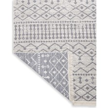 Saraz Halı Bohem Serisi Çift Taraflı Dokuma Pamuklu Kilim Bej - Krem Renkli Modern Desenli Şık Tasarım