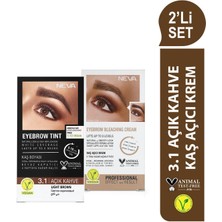 Neva 2'Li Set Kaş Boyası 3.1 Açık Kahve + Kaş Açıcı Krem (Vegan)