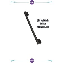 Köprü Siyah Mat Metal Kulp 96MM - 128MM Vidalı Dolap, Komodin, Vestiyer, 10CM - 13CM, Vida Hediye