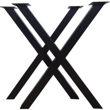 Çapraz Ayak Masa Siyah Metal Masa Ayağı x Model Masa Ayağı