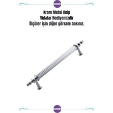 Krom Kulp 128MM Metal Vidalı - Dolap, Şifonyer, Ünite,komodin, Mutfak Dolabı, Vestiyer Kulbu