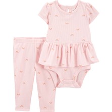Carter's Kız Bebek Body Pantolon Set 2'li Paket