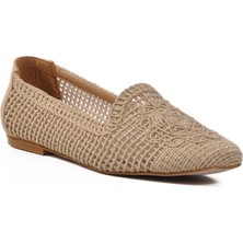 Pierre Cardin 596075 Z Bej Hasır Örgü Kadın Babet