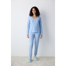Penti Blue Soft Açık Mavi Pantolon Pijama Takımı