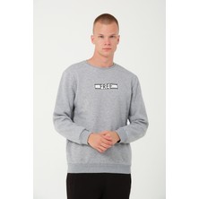 Bonesti 3 Iplik Şardonlu Regular Fit Baskılı Sweatshirt Gri