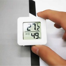 Masky Mini Sıcaklık Nem Ölçer LCD Ekranlı Oda Termometre Duvara Takılabilen Masaüstü Isı Göstergesi