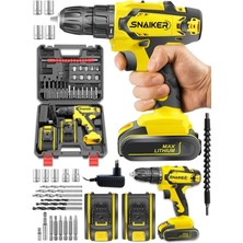 Snaiker 12 V 1.2.ah Cooper Darbeli Çift Metal Şanzuman Bakır Sargılı Şarjlı Çift Akülü Vidalama