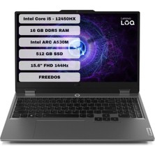 Loq 83FQ000UTR I5-12450HX 16GB 512SSD A530M 15.6" Fullhd Freedos Taşınabilir Bilgisayar